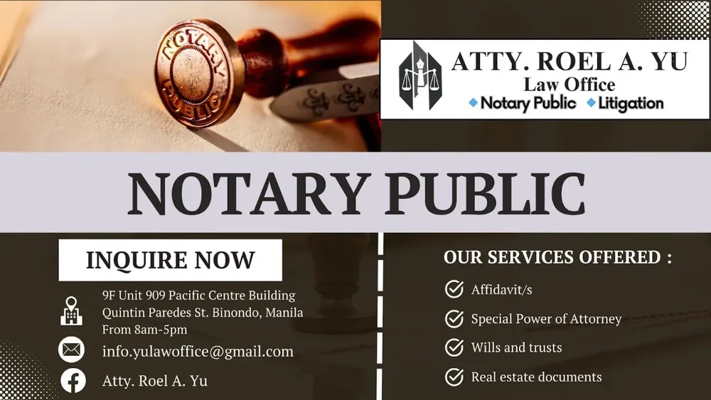 Atty Roel A Yu Law Office & NotaryPublic