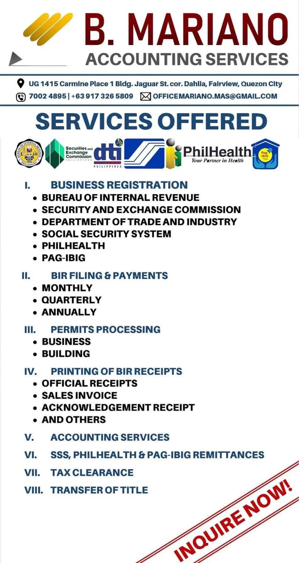 B. Mariano Accounting Services