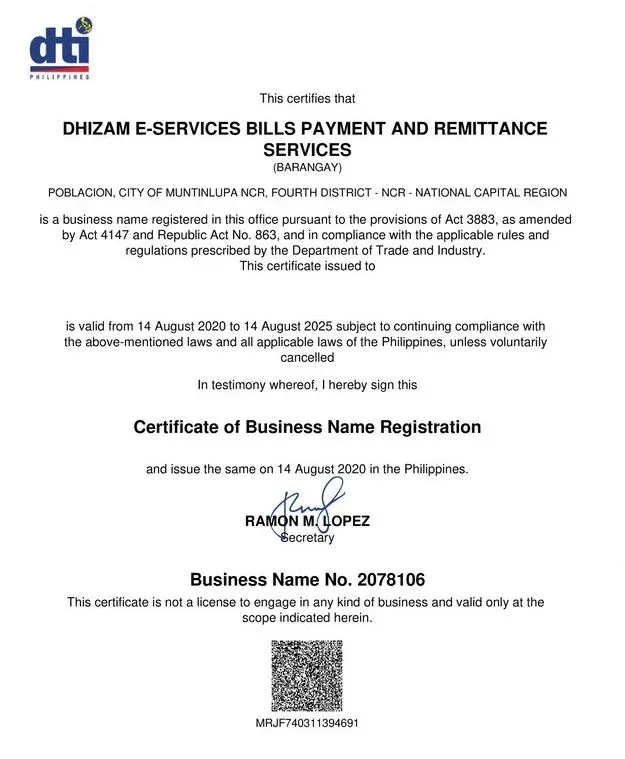Dhizam E-services Bills Payment and Remittance Center