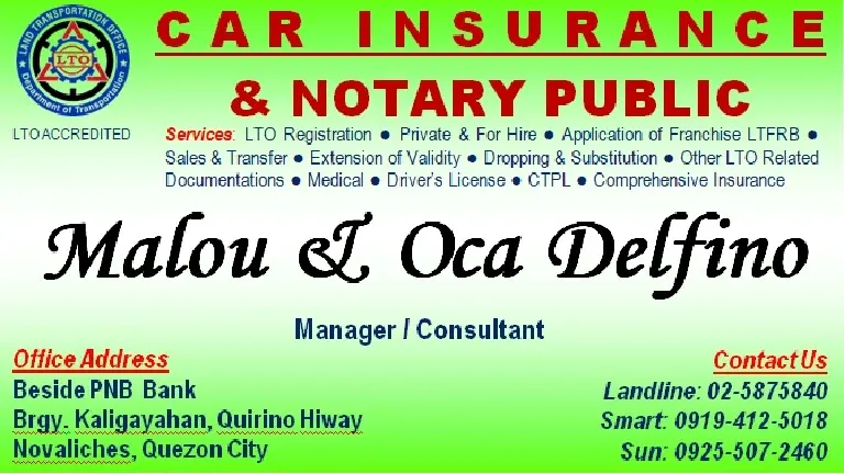 Malou & Oca Delfino Car Insurance & Notary Public